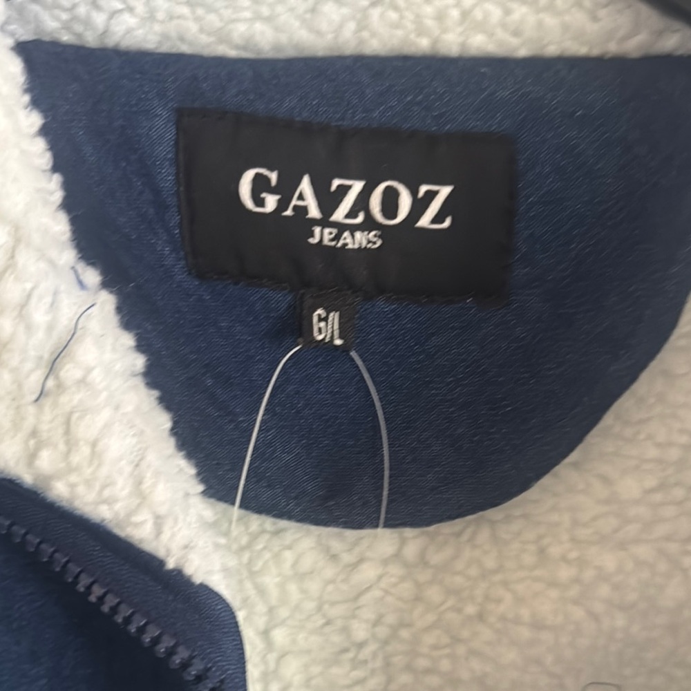 Gazoz Dark Blue and White Sherpa Jacket - Picture 7 of 9